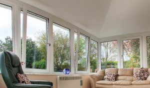 White uPVC tilt and turn windows interior view