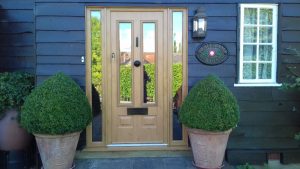 A uPVC oak effect front door for a barn conversion