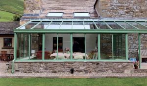 Sage Green lean to conservatory